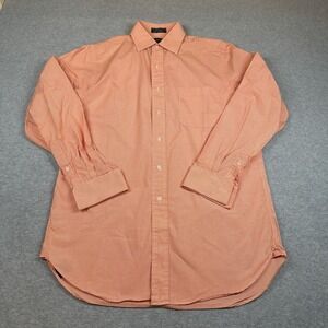 Joseph & Lyman Limited Collection Shirt Mens 15/34 Orange MiniCheck French Cuffs